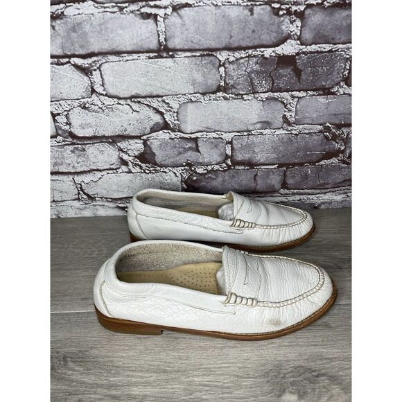 G.H. Bass Weejuns White Leather Moc Toe Penny Loafers Shoes Women Sz 8M US/39EU - Picture 15 of 16